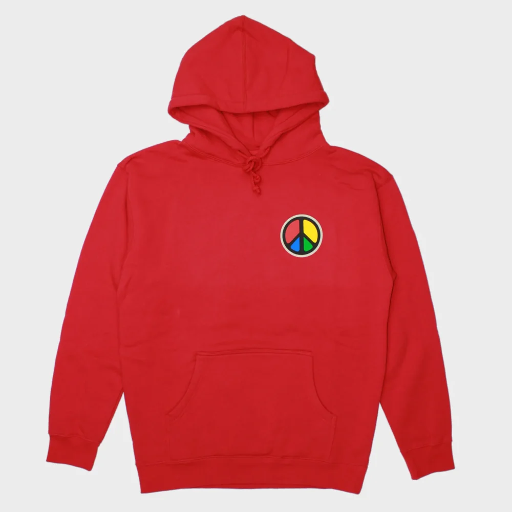 10 Deep No Violence Know Peace Pullover Hoodie - Red